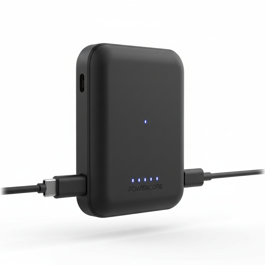 8000mAh Power Bank Built-in Cables