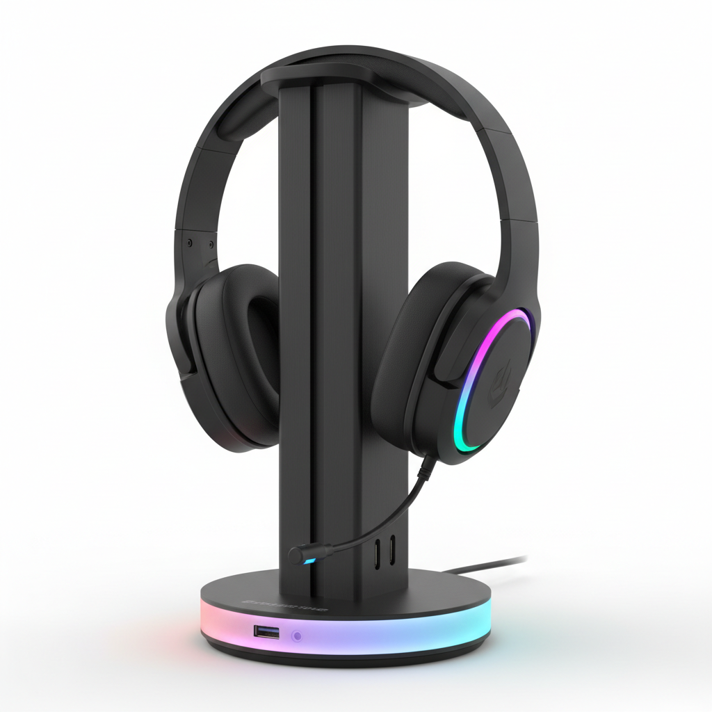 RGB Headset Stand USB Hub