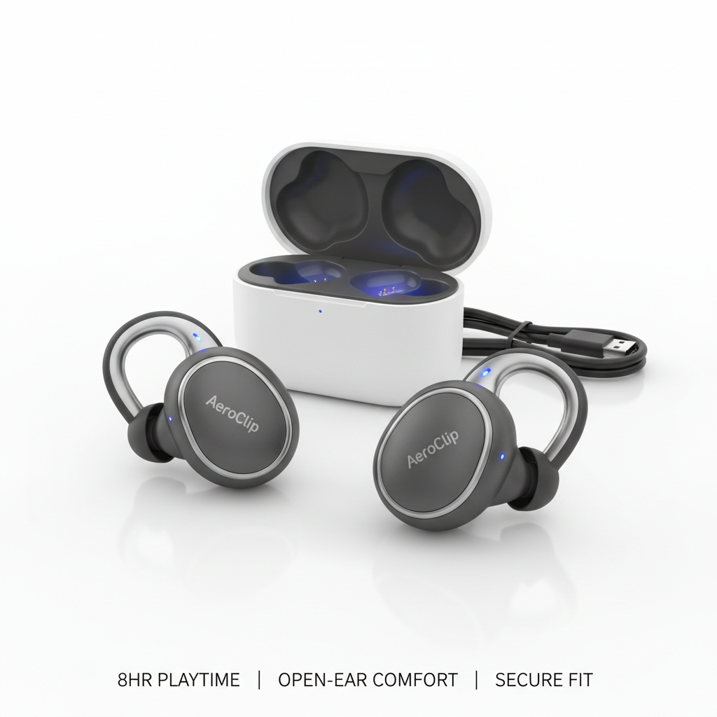 Clip-On Open Ear Bluetooth Earbuds