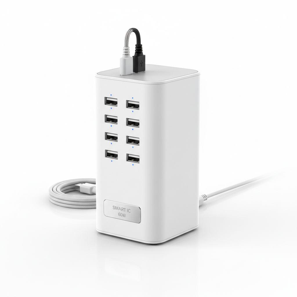 6-Port USB Charging Tower studio shot