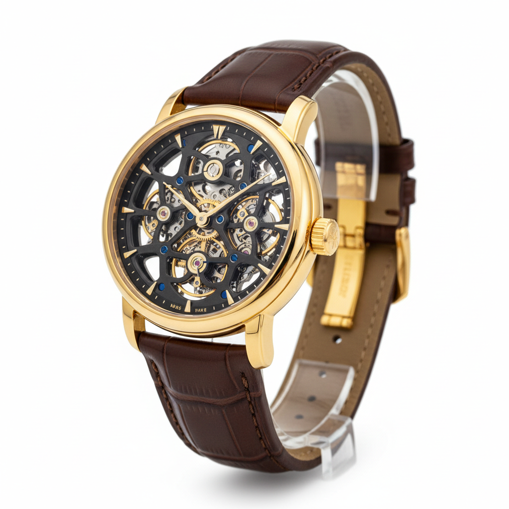 Luxury Gold Skeleton Watch Automatic