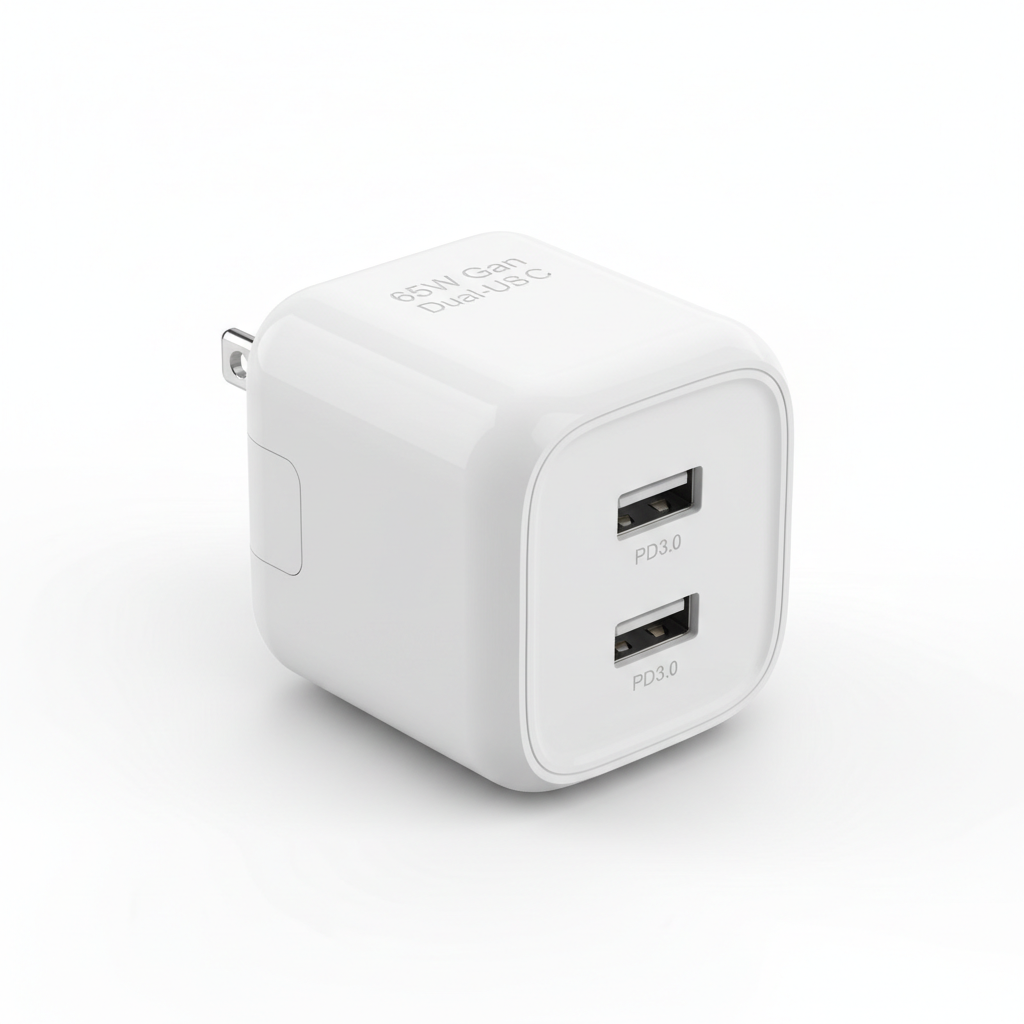 65W GaN Dual USB-C Charger studio shot