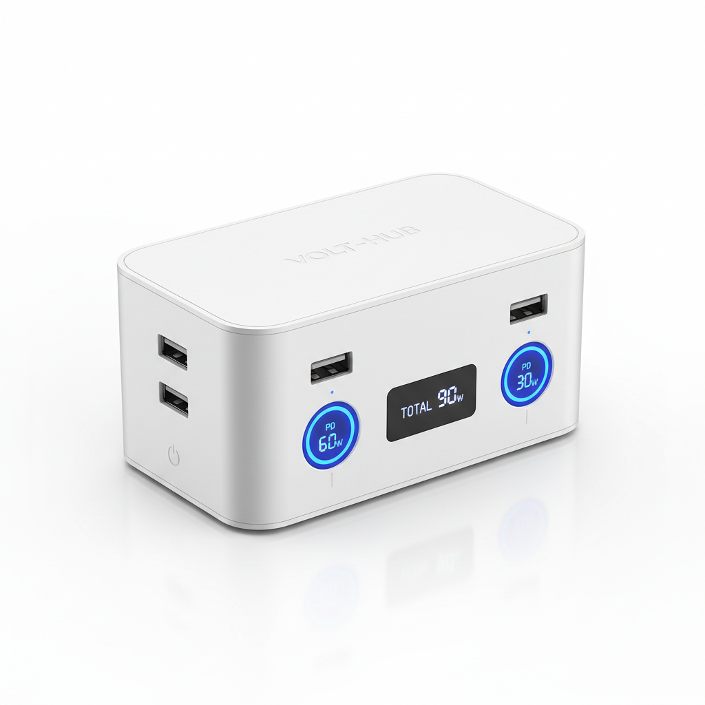 120W 4-Port USB-C Charging Hub studio shot
