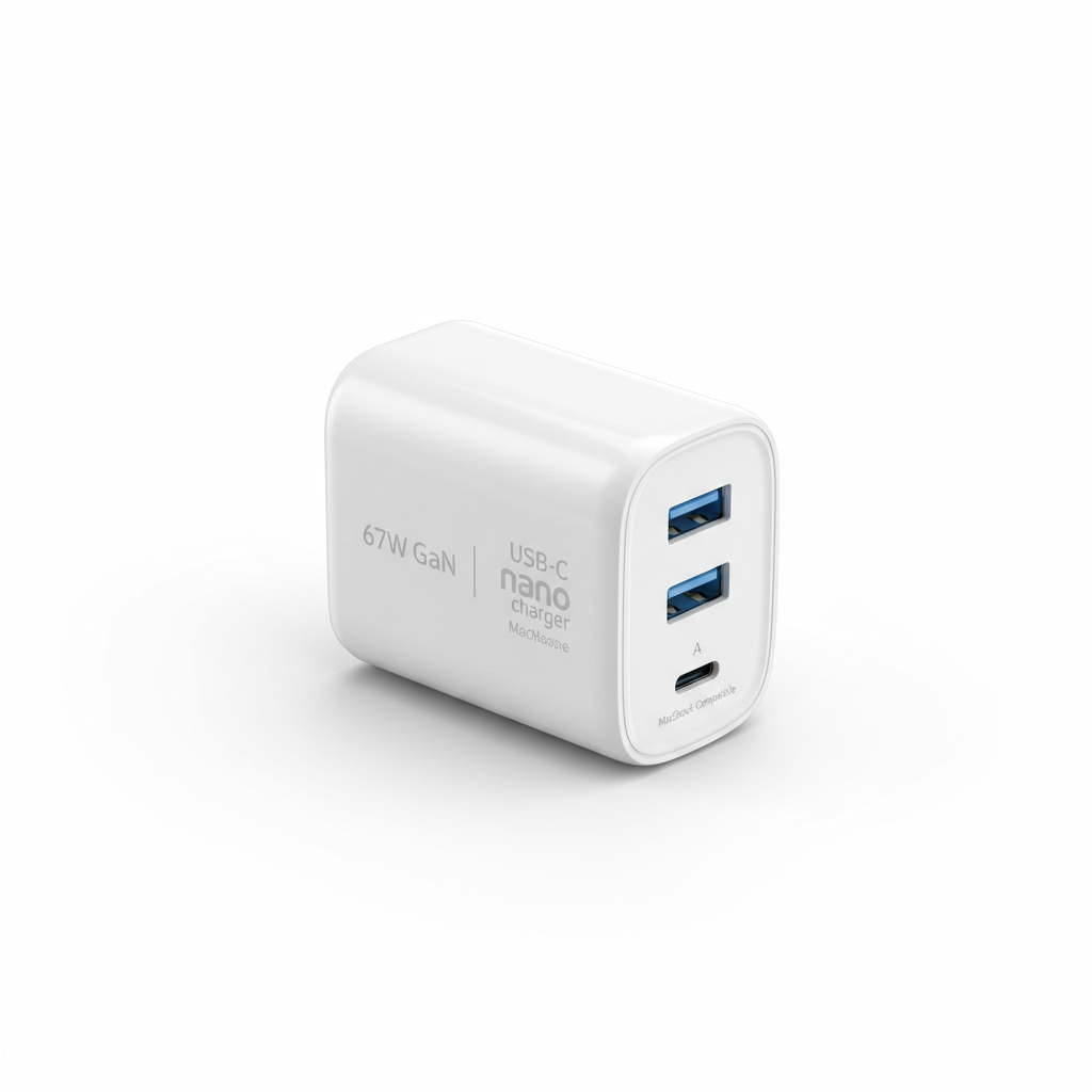 Portable 67W GaN USB-C Charger Brick