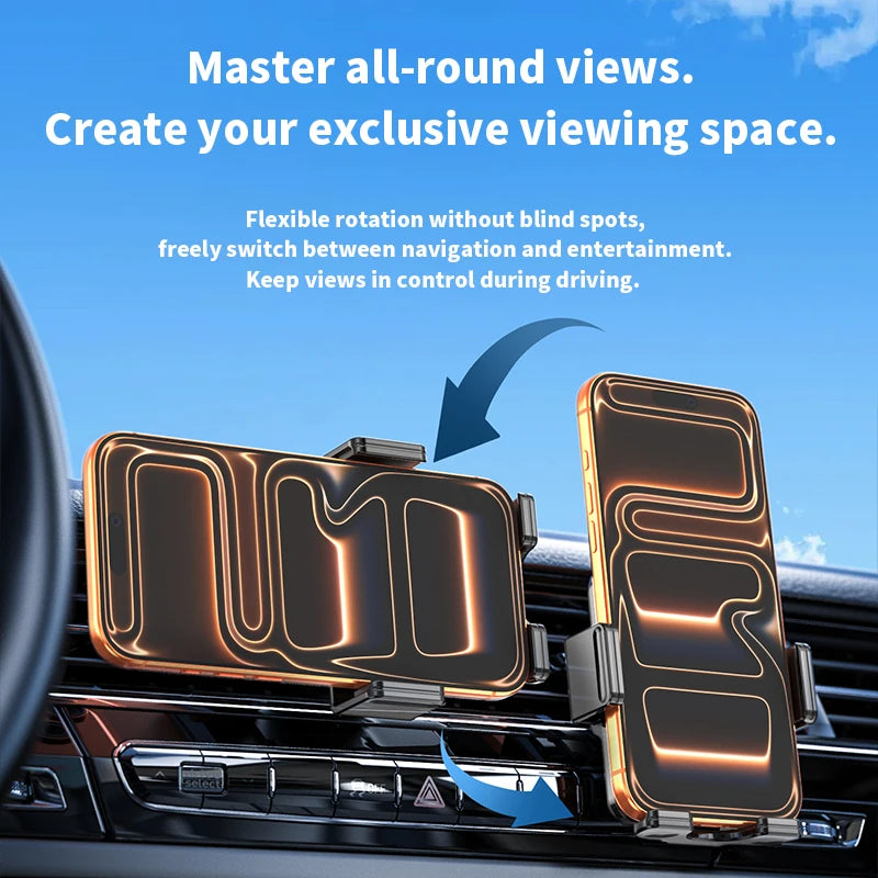 15W Wireless Fast Charging Car Mount detail view — Car Gadget | Kinsperatech
