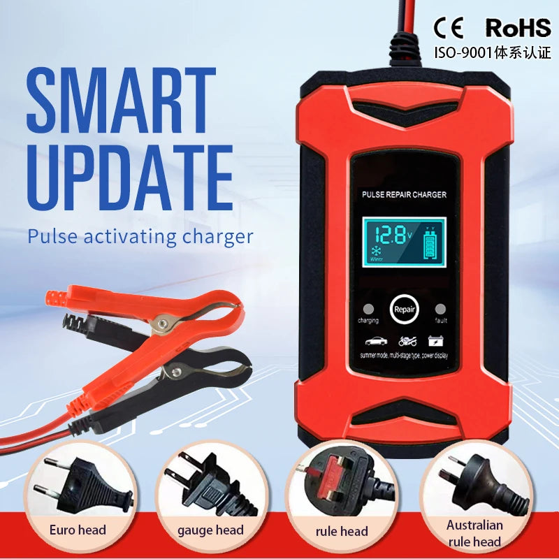 12V 6A Smart Car Battery Charger with OTP Protection in use — Car Gadget | Kinsperatech