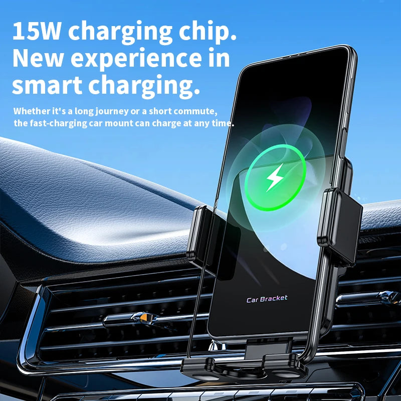 15W Wireless Fast Charging Car Mount in use — Car Gadget | Kinsperatech
