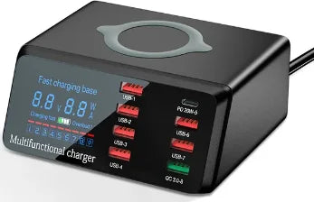 100W 8-Port USB Charging Station with Wireless Charging packaging — Charging Station | Kinsperatech