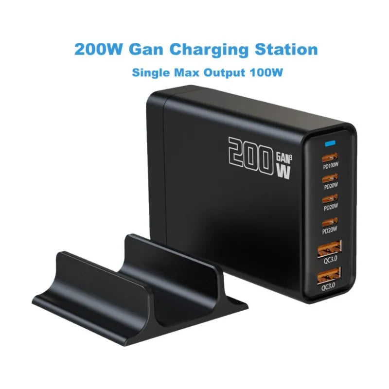 200W 6-Port GaN USB-C Charging Station packaging — Charging Station | Kinsperatech