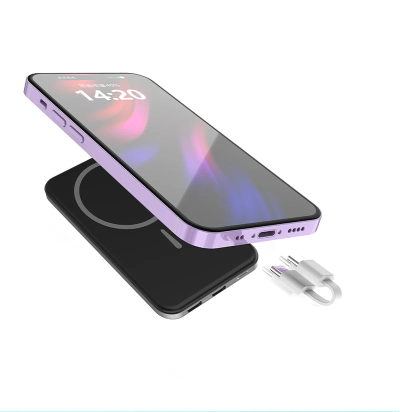 Magnetic Wireless Power Bank in use — Portable Charger | Kinsperatech