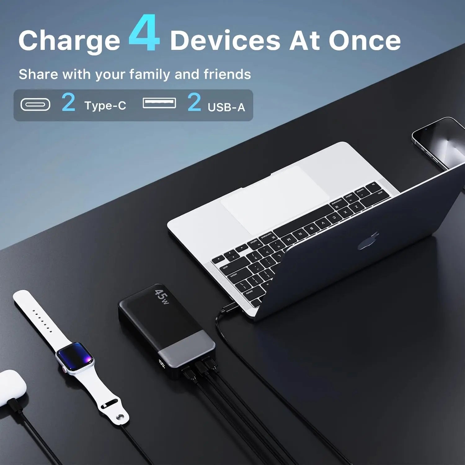 20000mAh 45W PD Portable Charger in use — Portable Charger | Kinsperatech