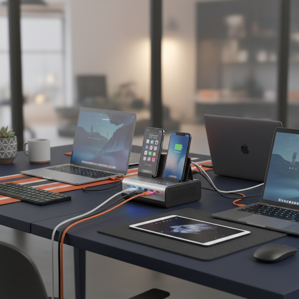 100W USB-C Charging Station in use